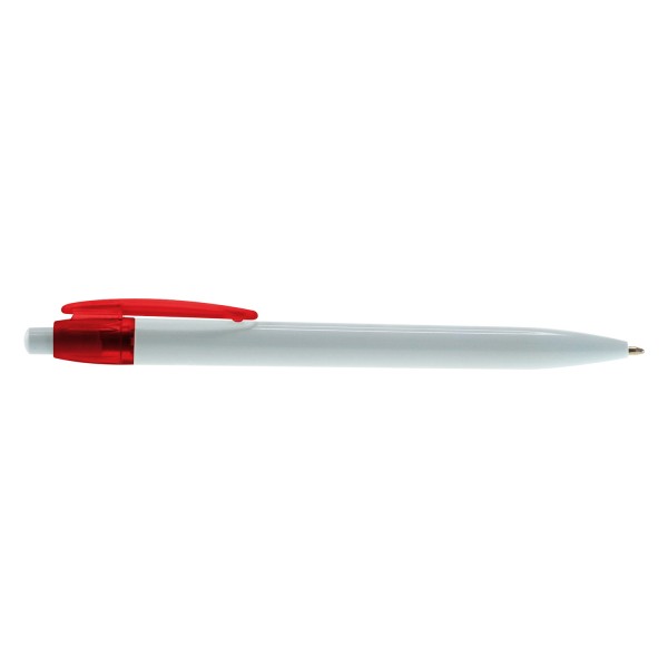 MANHATTAN - Bolígrafo plástico y detalle en color, sistema push, tinta negra o azul. Económico e ideal en promoción masi