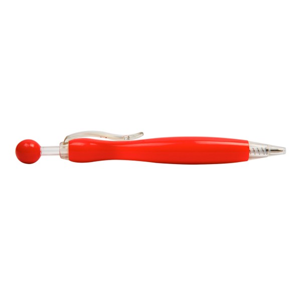 BOLY - Bolígrafo plástico con cuerpo en color, sistema push, tinta negra. Un diseño único con un clip original de esfera
