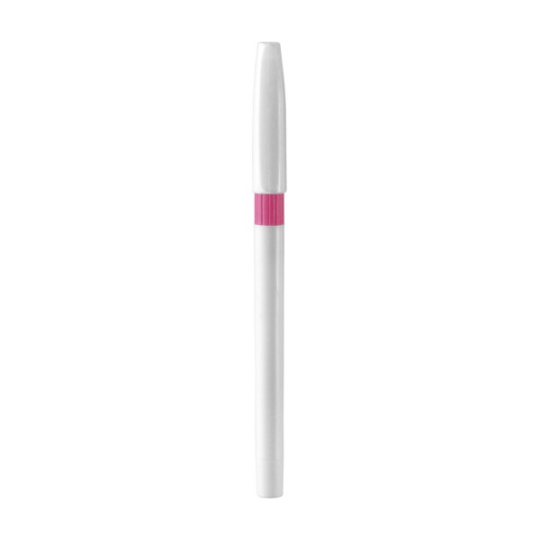 GRIPPER - Bolígrafo plástico con tapón y detalle en color, tinta negra. Cuerpo en color blanco ideal para personalizar