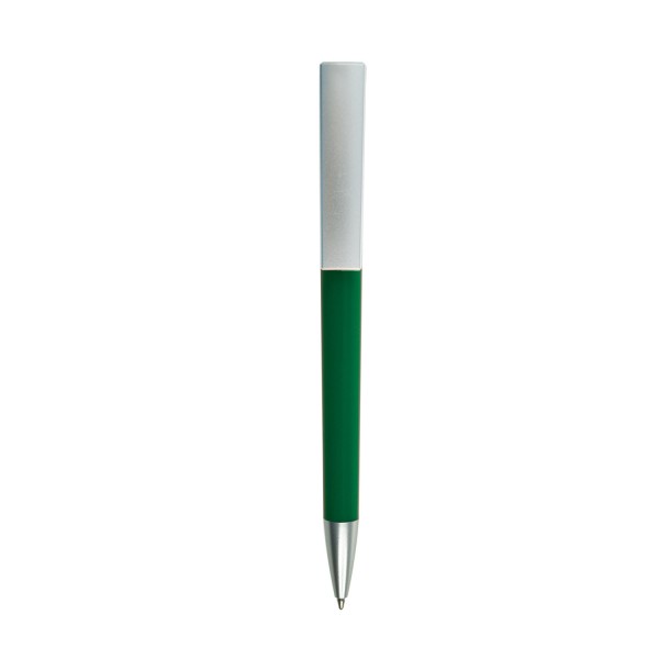 REZY - Bolígrafo plástico con clip en plata, tinta negra