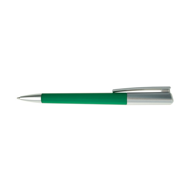 REZY - Bolígrafo plástico con clip en plata, tinta negra